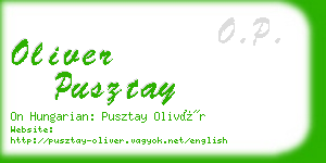 oliver pusztay business card